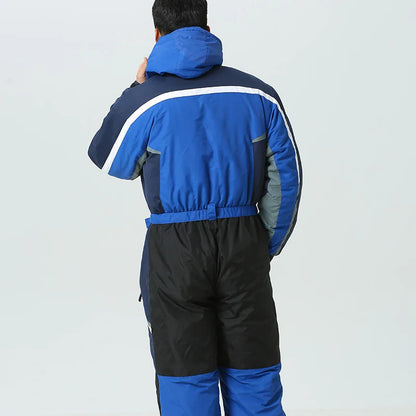 -30 Degrees Men Snow Jumpsuit Winter Man Skiing Overalls Fleece Women Snowboarding Clothes Warm Waterproof Male Snowsuits