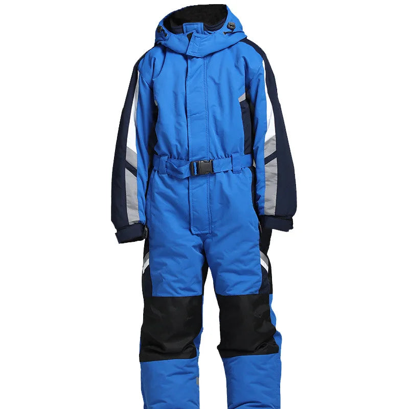 -30 Degrees Men Snow Jumpsuit Winter Man Skiing Overalls Fleece Women Snowboarding Clothes Warm Waterproof Male Snowsuits