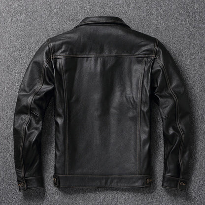CC Shop Top.Y2K new classic casual slim fit genuine leather coat.quality fashion cowhide jacket.Young popular 557 style Denim