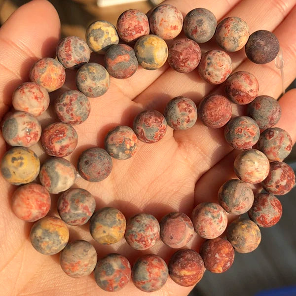 Natural Stone Beads Frost Dark Blue Cracked Dream Fire Dragon Veins Agates Beads For Jewelry Making DIY Bracelet 15‘’ 6/8/10mm