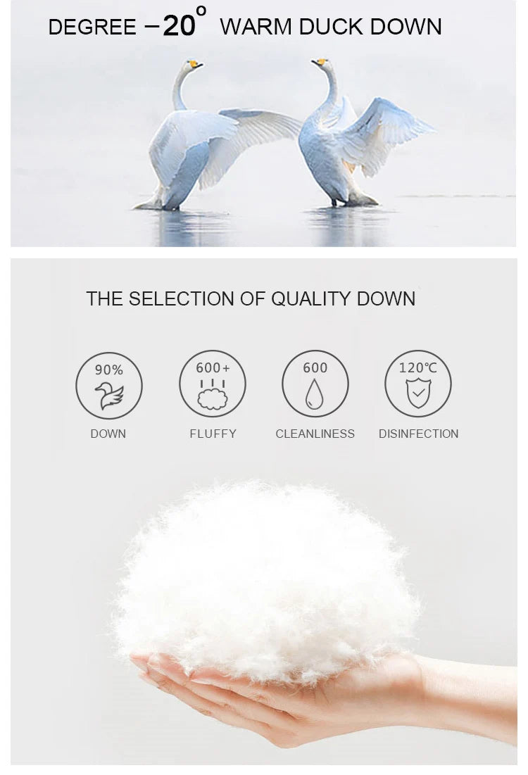 JANVENY 2025 New In Winter Short Puffer Jacket Women Ultra Light Loose 90% White Duck Down Coat Female Hooded Thin Parka Outwear