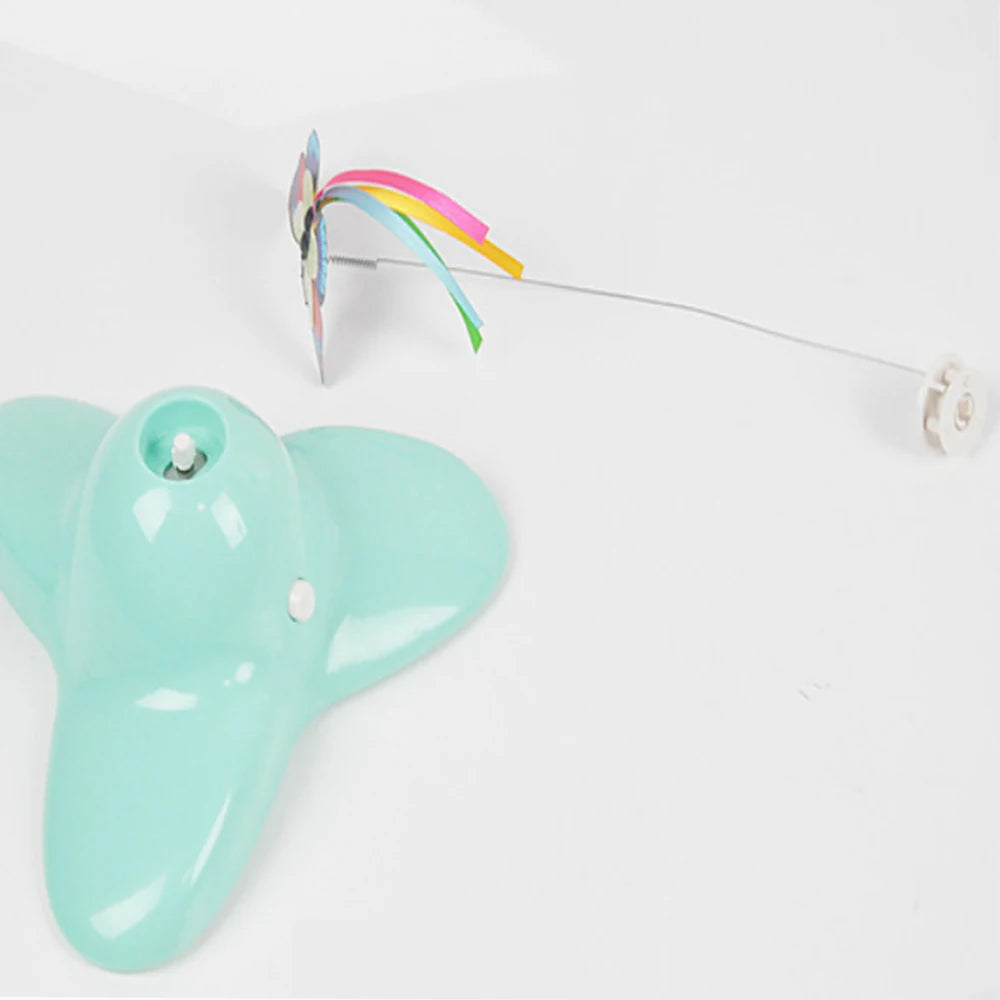 Electric Automatic Rotating Cat Toy Colorful Fluttering Butterfly Shape Funny Kitten Puppy Interactive Playing Toys Accessories