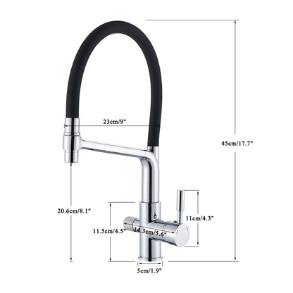 Rozin Purification Kitchen Faucets Black Pull Out Kitchen Water Filter Tap 3 Way Mixer torneira para cozinha de parede Crane