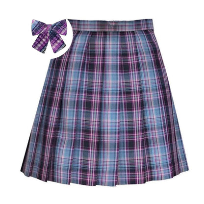 ZOKI Plaid Women Pleated Skirt Bow Knot Summer High Waist Preppy Girls Dance Mini Skirt Cute A Line Harajuku Sexy Japan Faldas