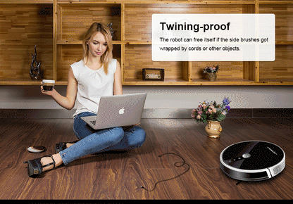 LIECTROUX/LILIN C30B Robot Vacuum Cleaner 6000Pa Suction, Map navigation with Memory,Wifi APP,Electric Water Tank,Wet Mop