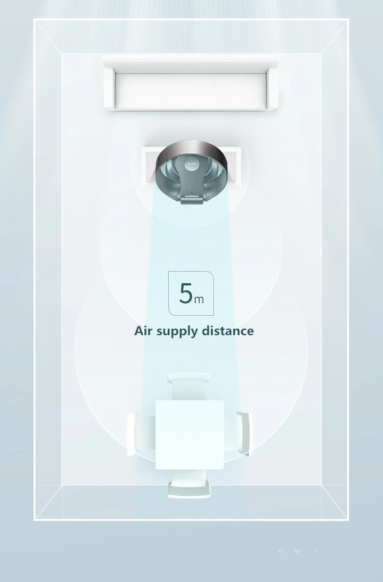 Electric Mute Fan with Remote Controlled Bladeless Powerful Soft Wind Wall Fan for Home Desktop Tower Fan 180 Deg Swinging