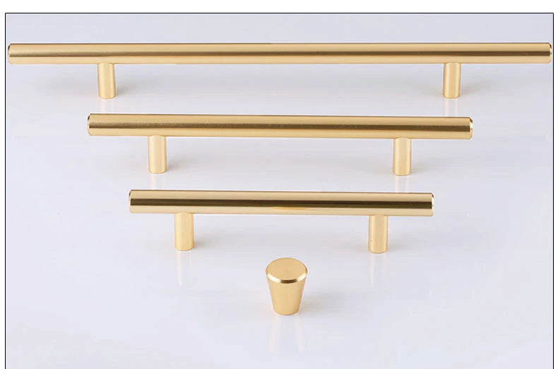 NAIERDI Brushed Gold Straight Door Handle Cabinet Handles Stainless Steel Black Kitchen Cabinet Knobs Furniture Hardware