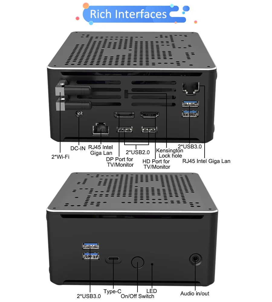 Intel Xeon 2176M ECC RAM Win11 Mini Gaming PC 2*DDR4 NVME 2Lans Office Gamer Desktop Mini Computer 2286M Web Mini Server Host