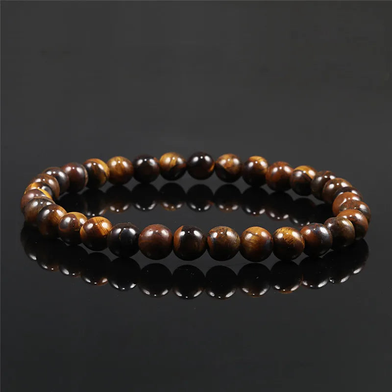 Hot Sale 2pcs/Set Couples Beaded Bracelets Tiger Eye Black Lava Natural Stone Beaded Bracelets Malachite Energy Elastic Jewelry