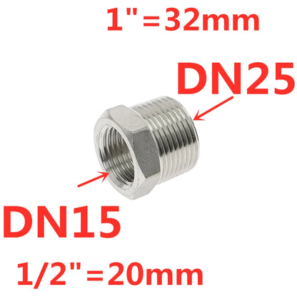 Tonifying Heart Reducer Bushing 1/8" 1/4" 3/8" 1/2" BSP Male/Female Thread SS304 Stainless Steel Pipe Fittings For Water Gas Oil