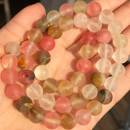 Natural Stone Beads Frost Dark Blue Cracked Dream Fire Dragon Veins Agates Beads For Jewelry Making DIY Bracelet 15‘’ 6/8/10mm
