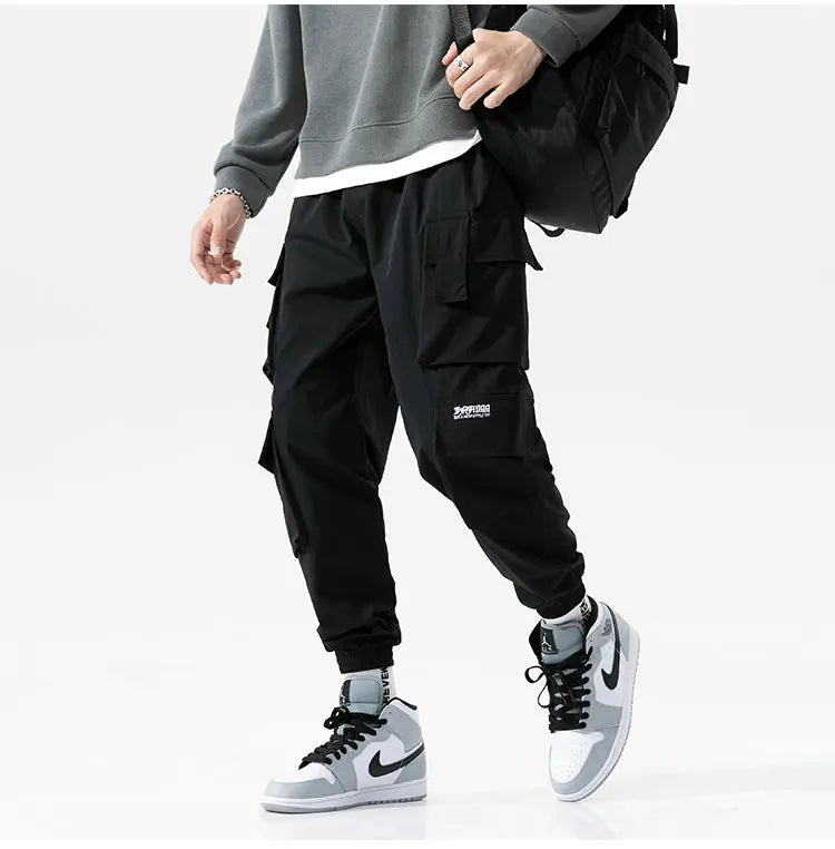 Streetwear Black Mens Harem Joggers Pants Men Cargo Pants 2024 Hip Hop Casual Pockets Sweatpants Male Oversized Fashion Trousers