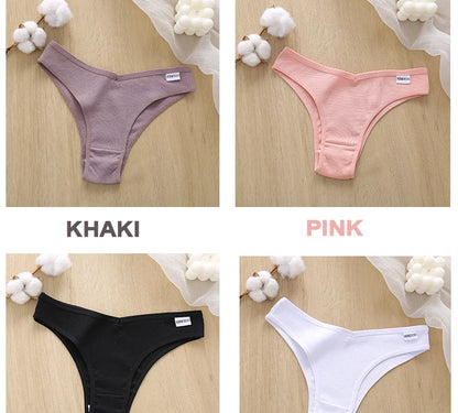 5PCS/Set Cotton Lingerie Panties Sexy Underwear Women Briefs Tangas Female Underpants Pantys Thong Panties Bikini Solid 13 Color