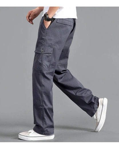 Men's Cargo Pants Loose Straight Pants Plus Size Clothing Work Wear Korean Japanese Joggers Homme Sports Cotton Casual Trousers