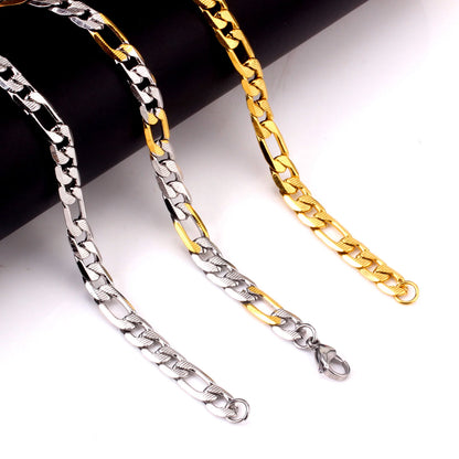 LUXUKISSKIDS Stainless Steel Couple Men/Woman Bracelets Fashion Curb Cuban Link Chains On Hand Rock Bracelet Wrist Jewelry Gifts