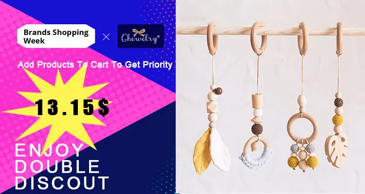 10pc Wooden Teether Animals Beech Teething Grasping Wooden Animal Toy Rodent Baby Teether Pendant DIY  Pacifier Chain Kids Goods