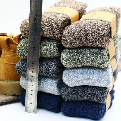 Winter Men's Merino Wool Socks Super Thick Warm High Quality Harajuku Retro Snow Casual Antifreeze Cashmere Socks Men 3 Pair