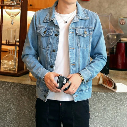 Hot 2026 Fashion Mens Denim Jackets Slim Fit Mens Jeans Jacket Cotton Outwear Coat Long Sleeve Hole Male Clothing Size M-4XL