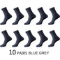 High Quality 10 Pairs/lot Men Bamboo Fiber Socks Men Breathable Compression Long Socks Business Casual Male Large size 38-45