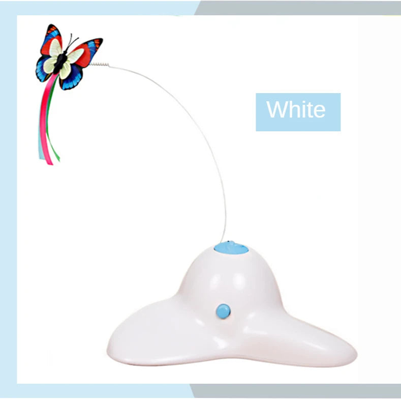 Electric Automatic Rotating Cat Toy Colorful Fluttering Butterfly Shape Funny Kitten Puppy Interactive Playing Toys Accessories