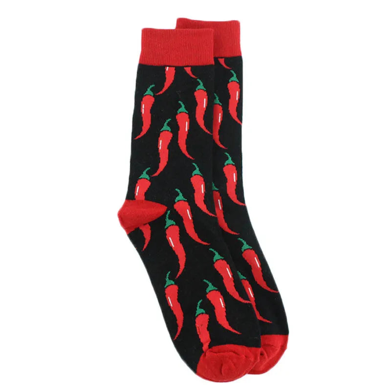 Animal Pug Elephant Lionu Funny Socks Men Chili Hamburg Pizza Crew Socks Harajuk Novelty Gift Sokken Unisex Skateboard Socks