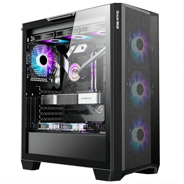 AOTESIER Gaming PC Core I7 CPU With 8G /16G RAM 256G SSD HD4600 ATX/ITX/M-ATX Full View Side Panel Temper Glass Front PC Gamer