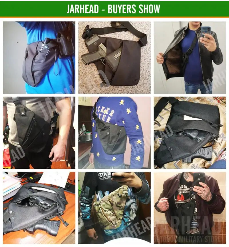 Multifunctional Concealed Tactical Storage Gun Bag Holster Men's Left Right Nylon Shoulder Bag Anti-theft Bag Chest Bag Hunting