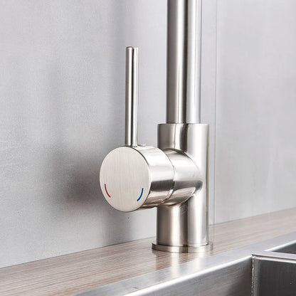 Spring Brushed Kitchen Sink Faucet Pull Down Sprayer Nozzle Single Handle Faucets Mixer Hot Cold Stainless Steel Modern