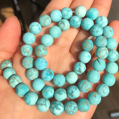 Natural Stone Beads Frost Dark Blue Cracked Dream Fire Dragon Veins Agates Beads For Jewelry Making DIY Bracelet 15‘’ 6/8/10mm