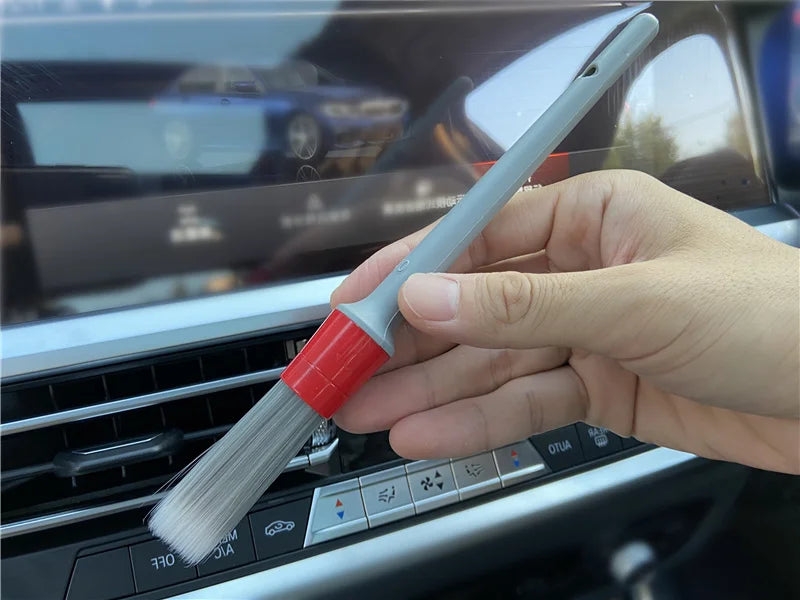 Lucullan Super Soft Synthetic Bristle Detailing Brushes Set PP Handle For Wheels,Tires, Engine Bay, Leather Seats, Door Panels