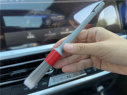 Lucullan Super Soft Synthetic Bristle Detailing Brushes Set PP Handle For Wheels,Tires, Engine Bay, Leather Seats, Door Panels
