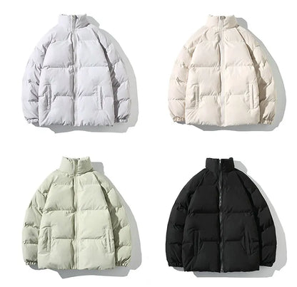 Winter Jacket Men Parkas Thicken Warm Coat Mens Stand Collar Solid Color Casual Parka Women Fashion New Streetwear 5XL