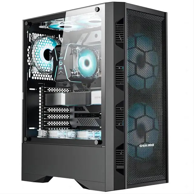 AOTESIER Gaming PC Core I7 CPU With 8G /16G RAM 256G SSD HD4600 ATX/ITX/M-ATX Full View Side Panel Temper Glass Front PC Gamer