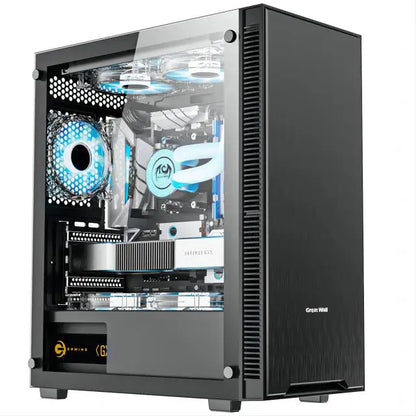 AOTESIER Gaming PC Core I7 CPU With 8G /16G RAM 256G SSD HD4600 ATX/ITX/M-ATX Full View Side Panel Temper Glass Front PC Gamer