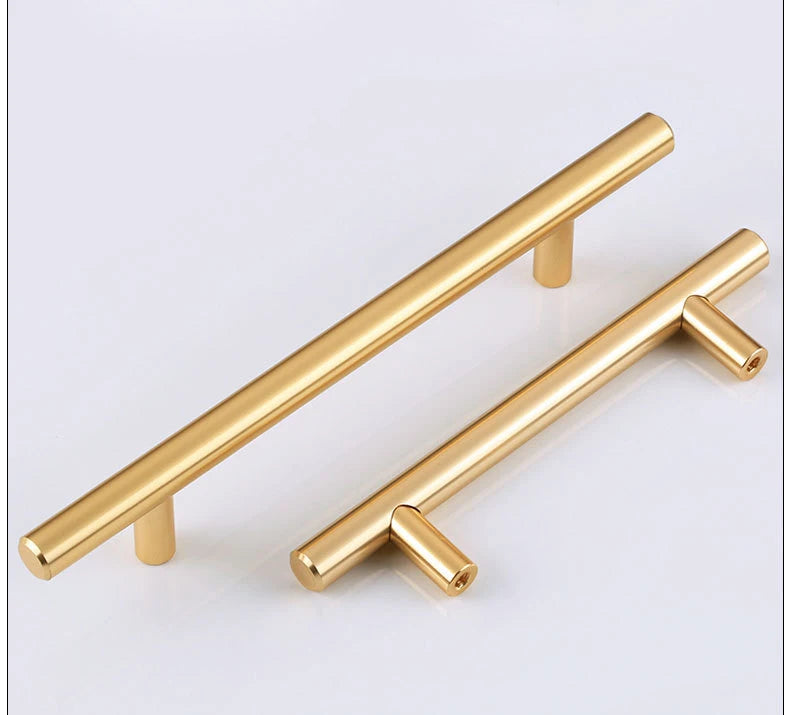 NAIERDI Brushed Gold Straight Door Handle Cabinet Handles Stainless Steel Black Kitchen Cabinet Knobs Furniture Hardware