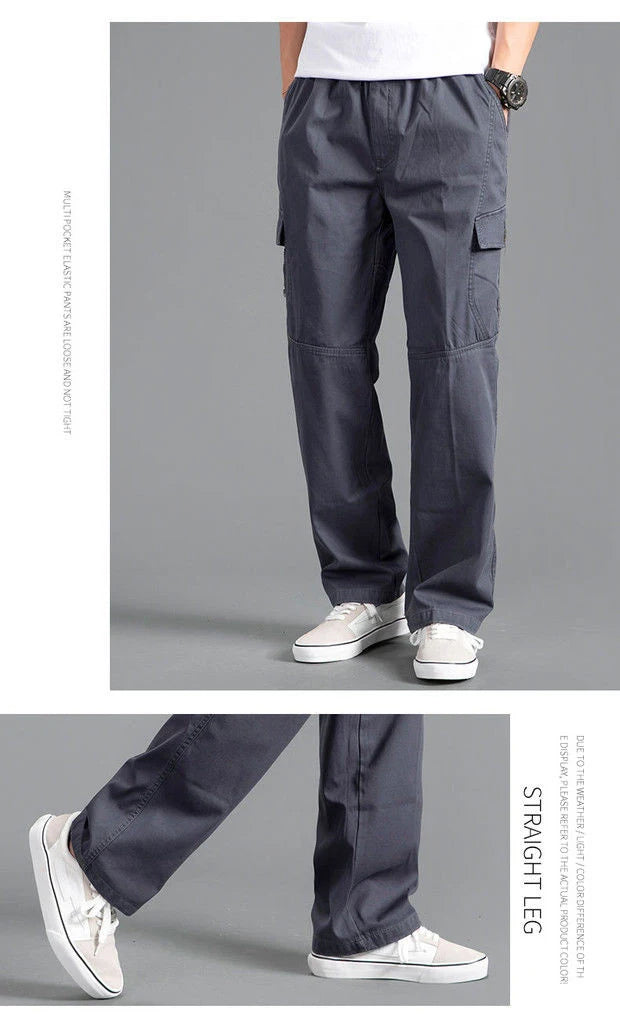 Men's Cargo Pants Loose Straight Pants Plus Size Clothing Work Wear Korean Japanese Joggers Homme Sports Cotton Casual Trousers