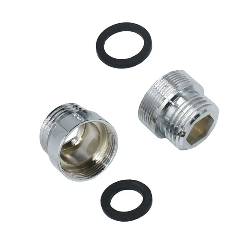 Silver 1/2 to M22 M24 Threaded Connector Brass Water tap Connector for Faucet Adaptor Fitting plating silver white 1pcs