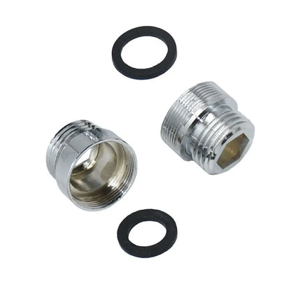Silver 1/2 to M22 M24 Threaded Connector Brass Water tap Connector for Faucet Adaptor Fitting plating silver white 1pcs