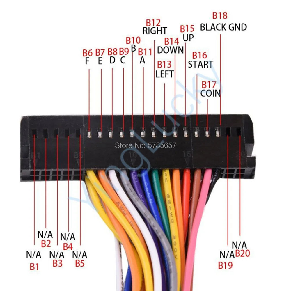 Pandora Box Family Version Wire Harness, 40Pin Interface with Power and Speaker Cable, Arcade Game Console, Arcade Cabinet
