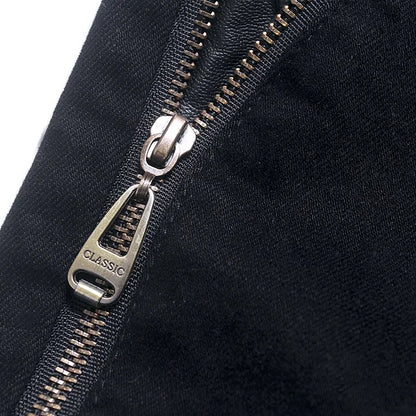 Fashion Designer Men's Black Zipper Motorcycle Leather Pants Korean Slim Skinny splice Leather Pants Fashion Men's Denim Pants