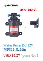 DC 12V 60W Micro Electric Diaphragm Water Pump 5L/min High Pressure Car Washing Spray Water Pump 0.8Mpa 5L/min