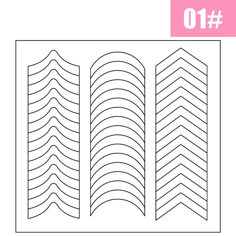 2pcs French Manicure Nail Wraps Stickers, Nail Art Form Fringe Tip Guides for DIY Nail Decoration