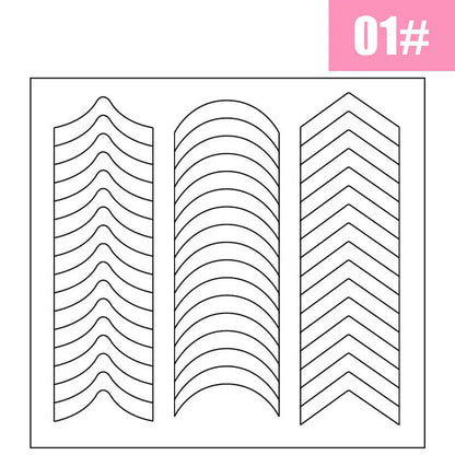 2pcs French Manicure Nail Wraps Stickers, Nail Art Form Fringe Tip Guides for DIY Nail Decoration
