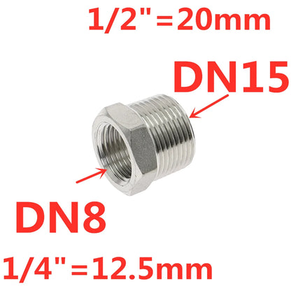 Tonifying Heart Reducer Bushing 1/8" 1/4" 3/8" 1/2" BSP Male/Female Thread SS304 Stainless Steel Pipe Fittings For Water Gas Oil