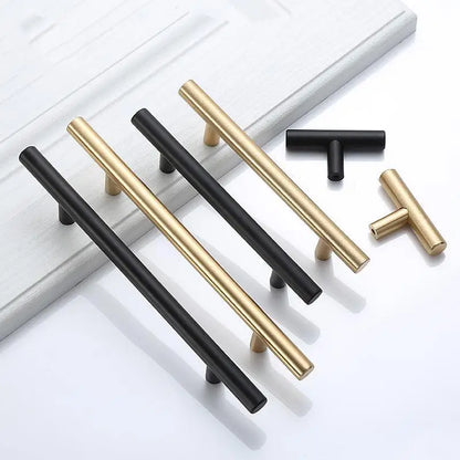 Black Gold Cupboard Handle Brushed Stainless Steel Kitchen Cabinet Door Knob Furniture Drawer Pull  Hardware Pulls  Bar Handle