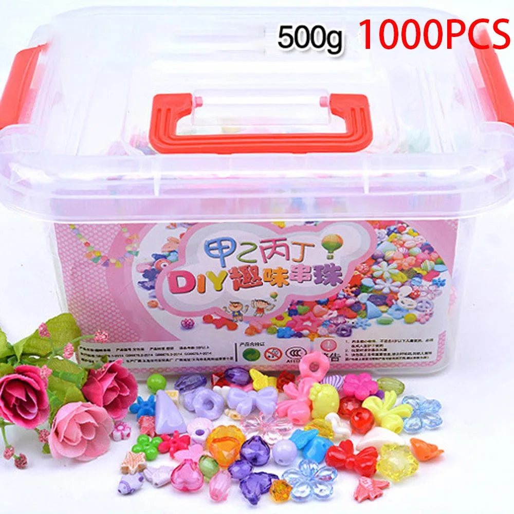 1000Pcs DIY Handmade Beaded Toy with Storage Box Creative Girl Jewelry Bracelet Jewelry Making Toys Children Gift