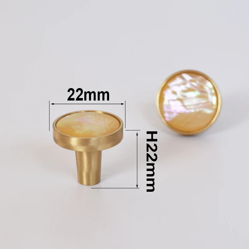 Natural Shell Gold Brass Wall Hooks Shoe Cabinet Knobs Closet Furniture Handle Wardrobe Drawer Pull Vintage Kitchen Accessories