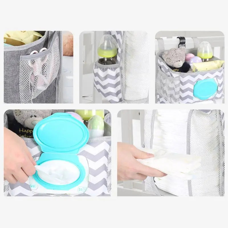 Diaper Stacker Hanging Storage Bags Nursery Organizer for Changing Table Crib or Wall Baby Shower Gifts
