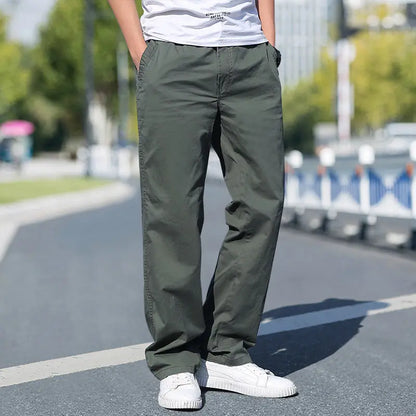Cotton Cargo Trousers Men Work Pants Sports Casual Jogging Training High Quality Overalls Korean Plus Size Loose Straight Pants