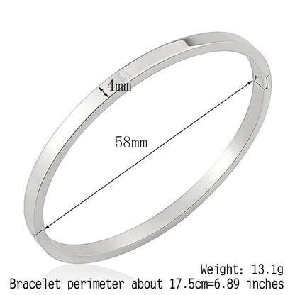Hot Fashion Stainless Steel Jewelry Oval Bangle for Woman Child Charm Bracelet Party Love Wedding Brand Gift Wholesale